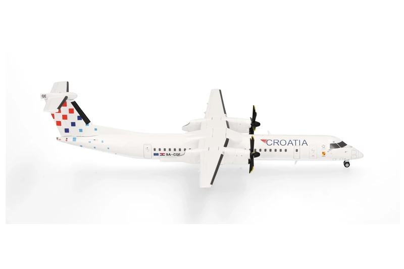 Herpa Model Airplane Croatia Airlines Bombardier Q400 - “Zagorje” - 9A-CQE, Miniature in 1:200 Scale, Collectible, Model Without Stand, Metal