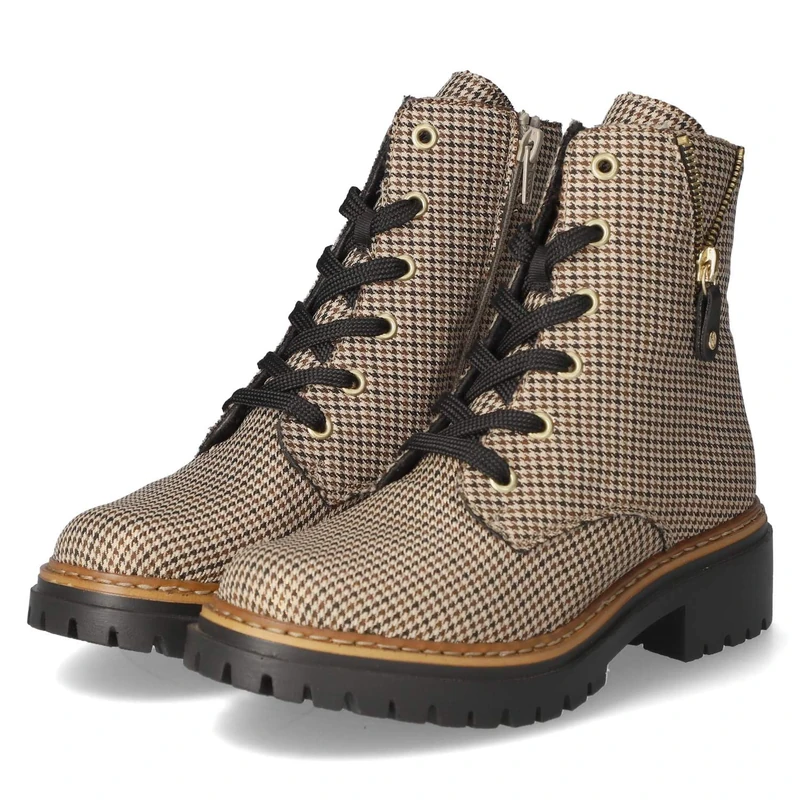 Rieker 72617 Women's Lace-Up Ankle Boots, beige, 7.5 UK