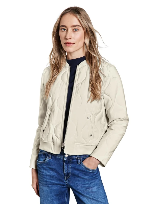 Street One Women's A212554 Quilted Blouson, Soft Beige, 14