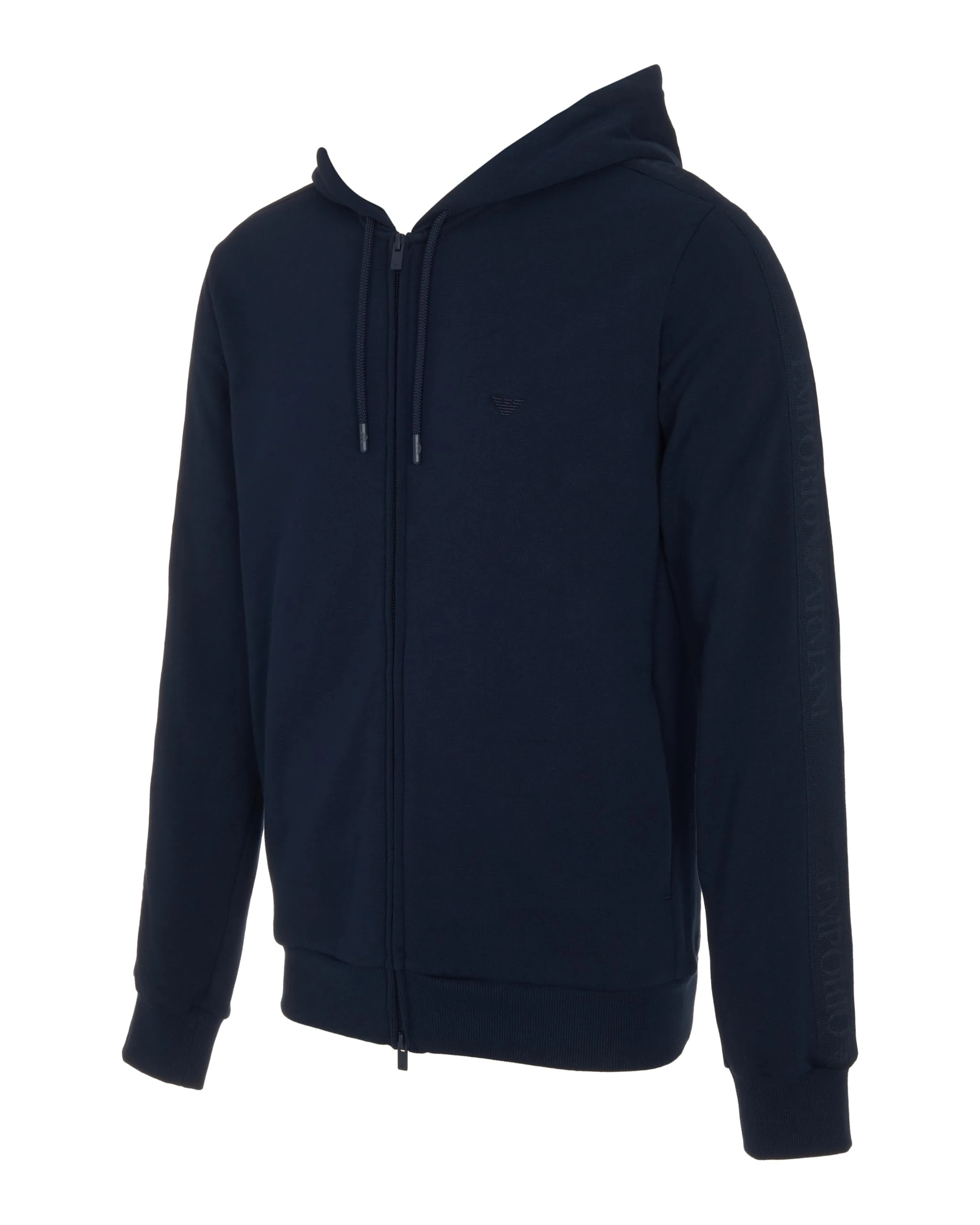 EMPORIO ARMANI MAN'S BASIC TERRY HOODIED FULL ZIP SWEATSHIRT BLUE S