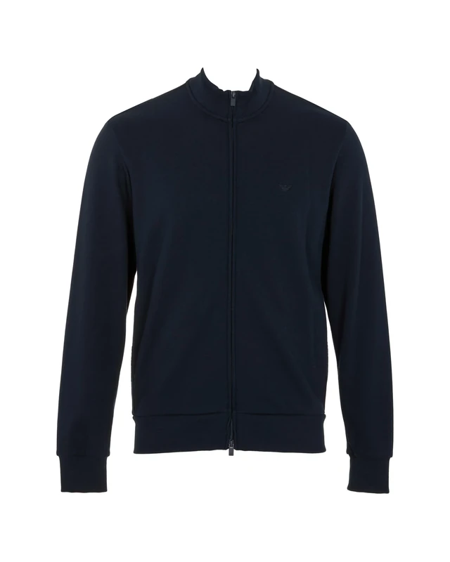 Emporio Armani MAN'S BASIC TERRY OPEN SWEATSHIRT BLUE M
