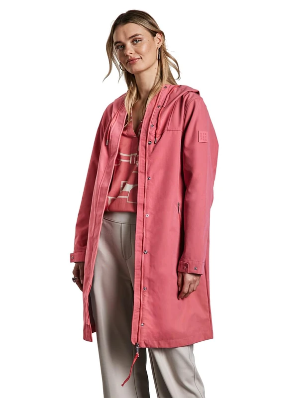 Street One Women's Parka with Hood, Light Coral Pink, 14