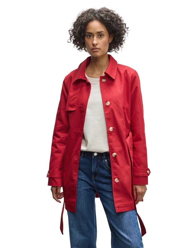 Street One Women's A101213 Trench Coat, Strong Red, 12