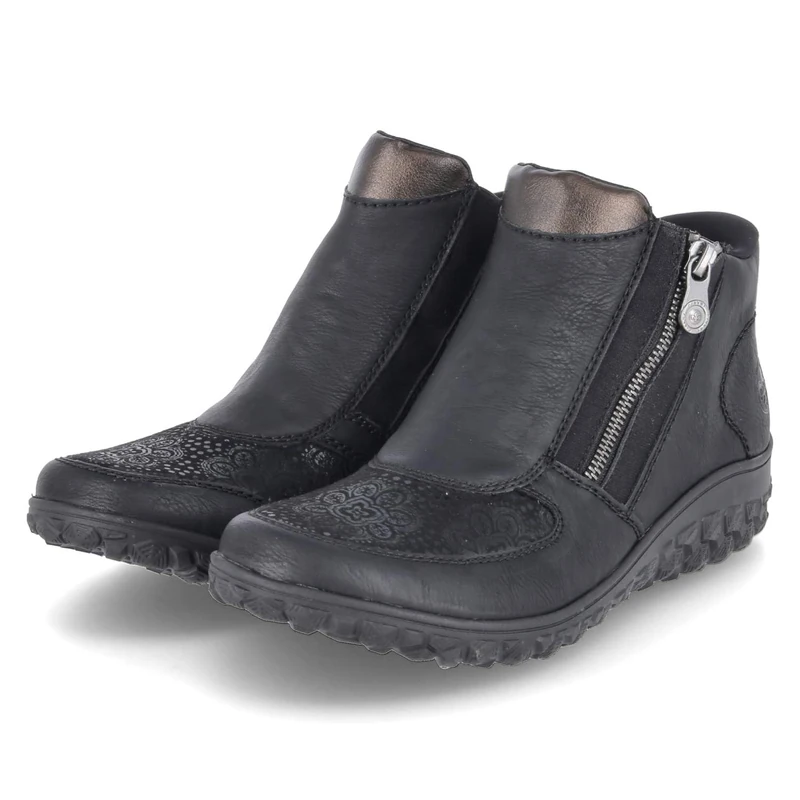 Rieker 59558-00 Slip-On Boots Textile & Synthetic Women's in Black Combination, Black 00, 7.5 UK