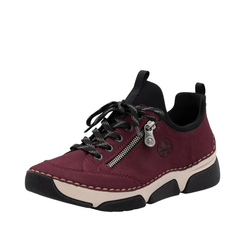 Rieker 45973-60 Women's Lace-Up Shoes Textile & Synthetic in Beige, red, 3.5 UK