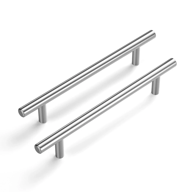 LONTAN 10 Kitchen Cupboard Handles 160mm T-Shaped Kitchen Door Handles for Drawer and Cabinet Stainless Steel Pulls Suitable for Bedroom, Living Room, Bathroom