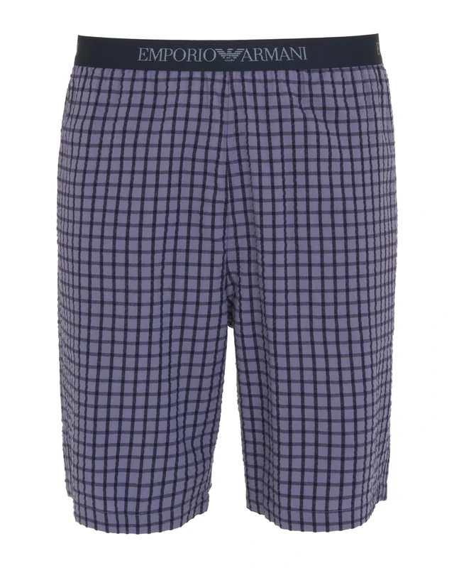 Emporio Armani MAN'S YARN DYED WOVEN SHORTS BLUE L