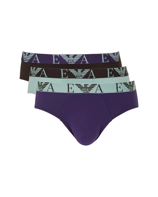 Emporio Armani Man's Bold Monogram 3-Pack Brief Brown XXL