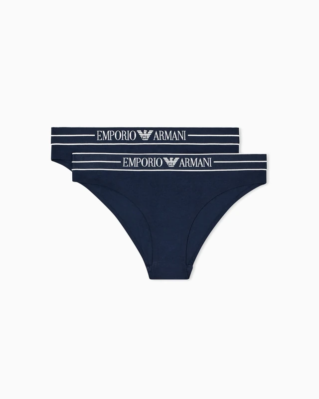 Emporio Armani Woman's Everyday Cotton 2-Pack Brief Blue S