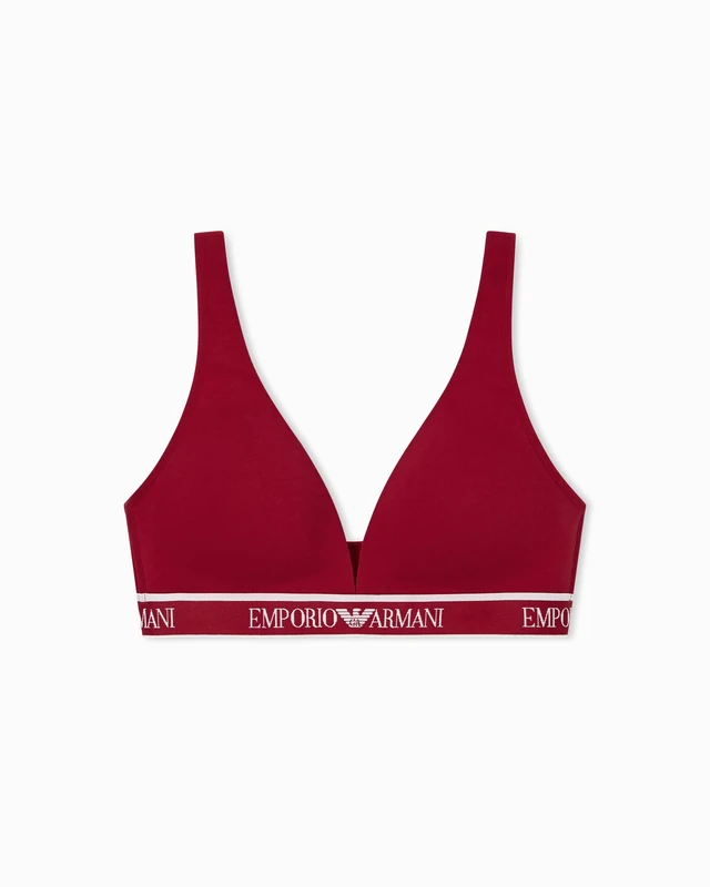 Emporio Armani Woman's Iconic Logoband Padded Triangle Bra RED L