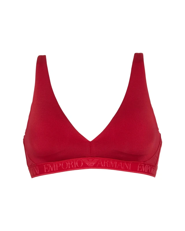 EMPORIO ARMANI Woman's Iconic Microfiber Removable Pads Bralette RED L