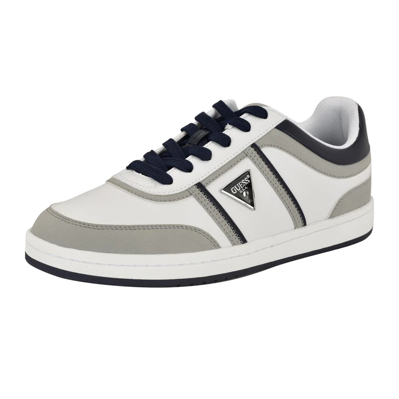 GUESS Men's Lasen Sneaker, Medium Grey/White Multi 031, 7.5 UK