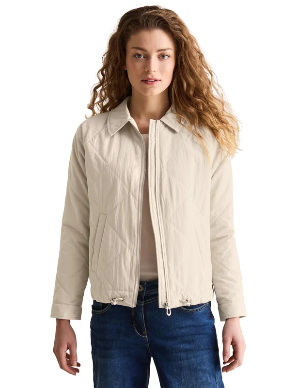 Cecil Women's Quilted Jacket, Pearl Beige, XXL