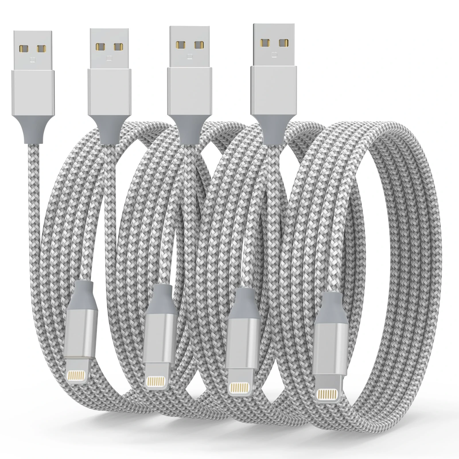 Powerole iPhone Charger Cable, 4Pack 6FT Lightning Cable [MFi Certified] Nylon Braided USB to Lightning iPhone Charger Fast Charging Cable for iPhone 14 13 12 11 Pro Max XS XR X 8 7 6 Plus 5 5s SE