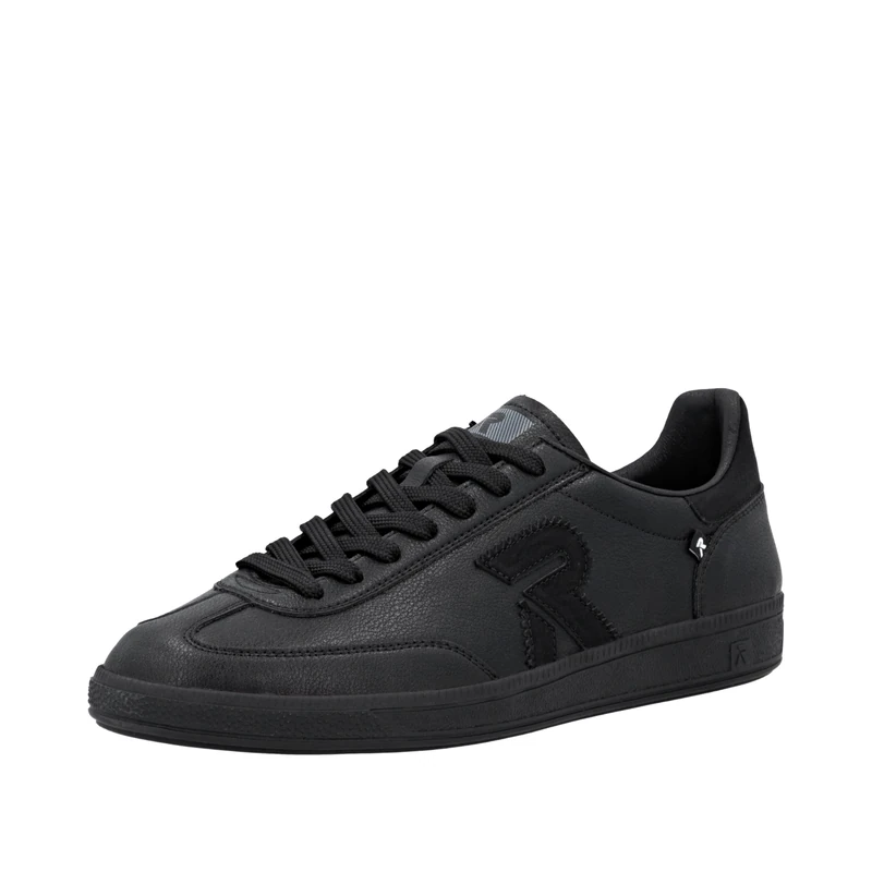 Rieker U2200-02 Lace-Up Shoes Smooth Leather Men in Black, Black, 12 UK - Image 1