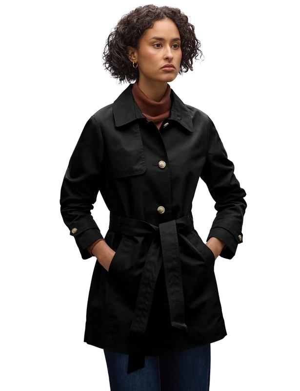 STREET ONE Women's Trench Coat, black, 12