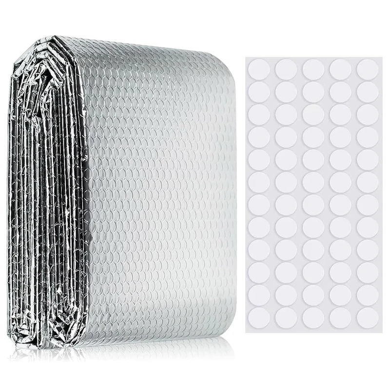 Eco-Friendly Radiator Reflector Panels 0.6m x 1.2m, Bubble Foil Insulation for Heat Retention, Roof & Wall Thermal Barrier, Durable Aluminum Foil with Bubble Layer