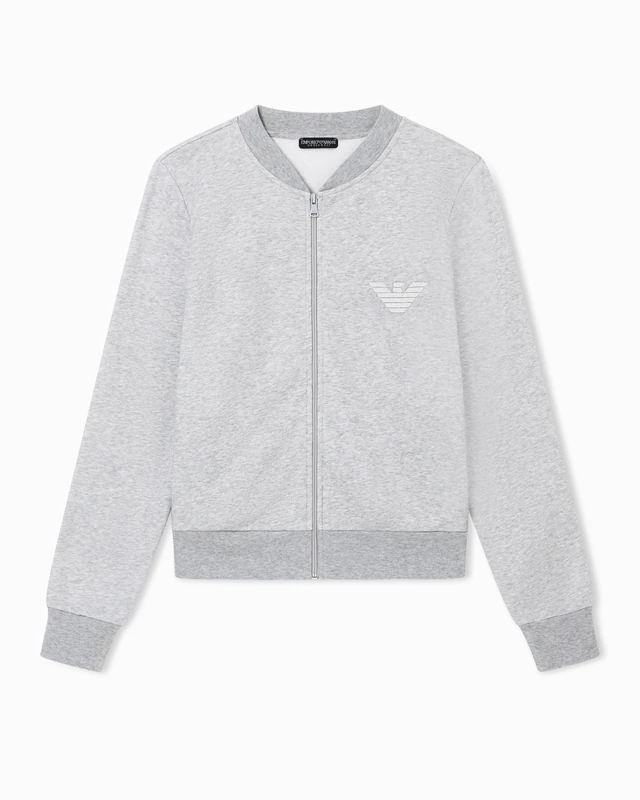 Emporio Armani Women's Iconic Terry Open Sweatshirt - Grey M