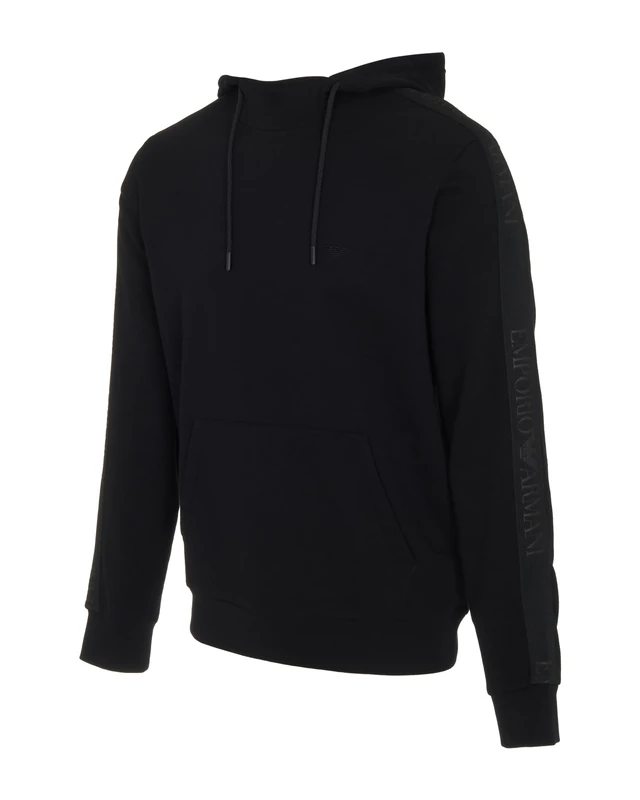 Emporio Armani MAN'S BASIC TERRY HOODIE SWEATSHIRT BLACK S