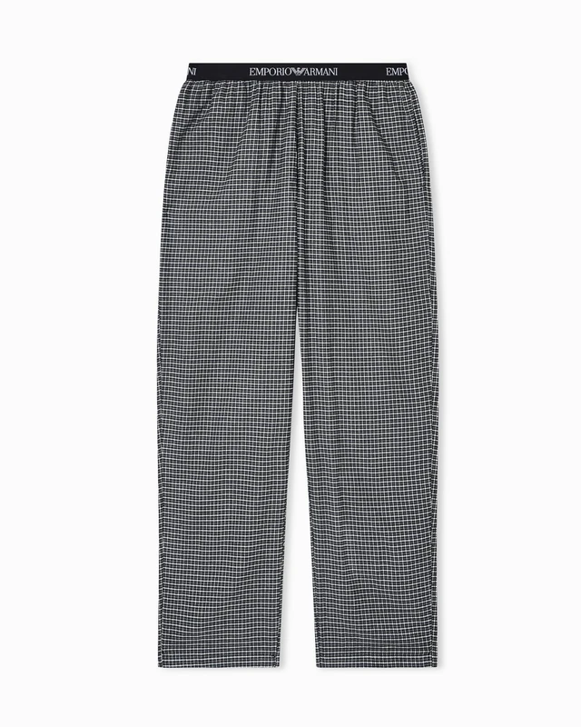 Emporio Armani MAN'S YARN DYED WOVEN PANTS BLACK M - Image 1