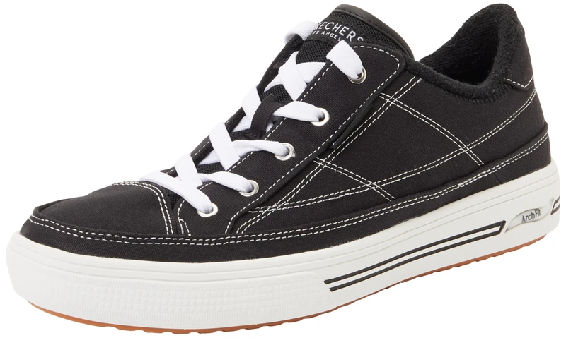 Skechers Women's Arcade Arch Fit-Arcata Sneaker, True Black, 9 Wide