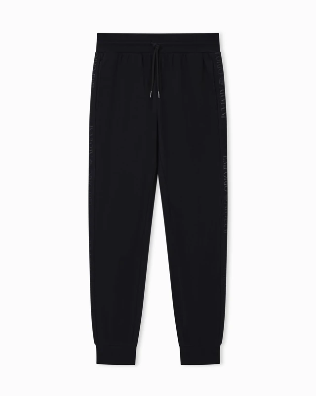 Man's Basic Terry Pants with Cuffs Black L