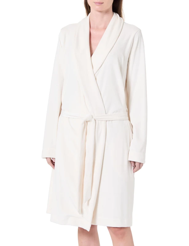 Emporio Armani WOMAN'S CHENILLE DRESSING GOWN WHITE XL