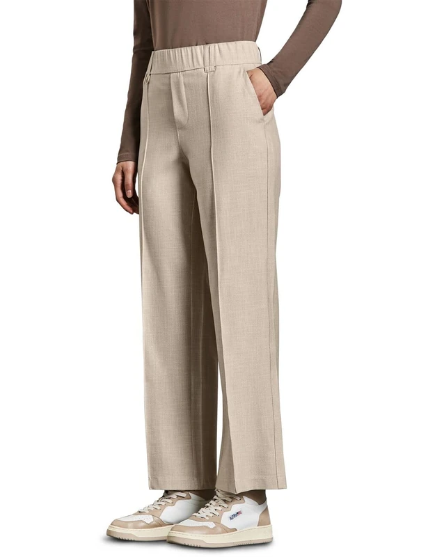 STREET ONE Women's A378789 Straight Leg Melange Pant, Sheer Beige Mel, 40W x 30L