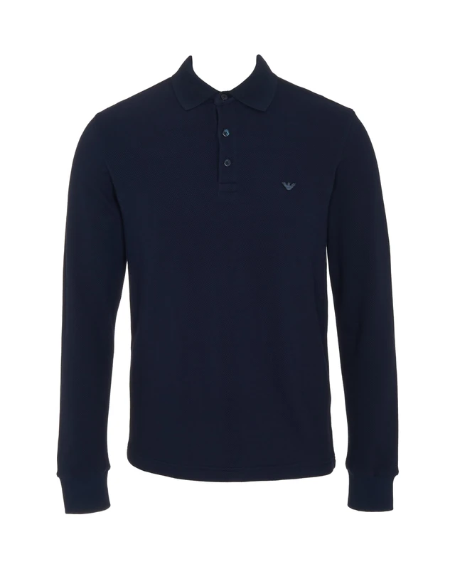 Emporio Armani Men's Iconic Piquet Polo Sweatshirt - Blue M