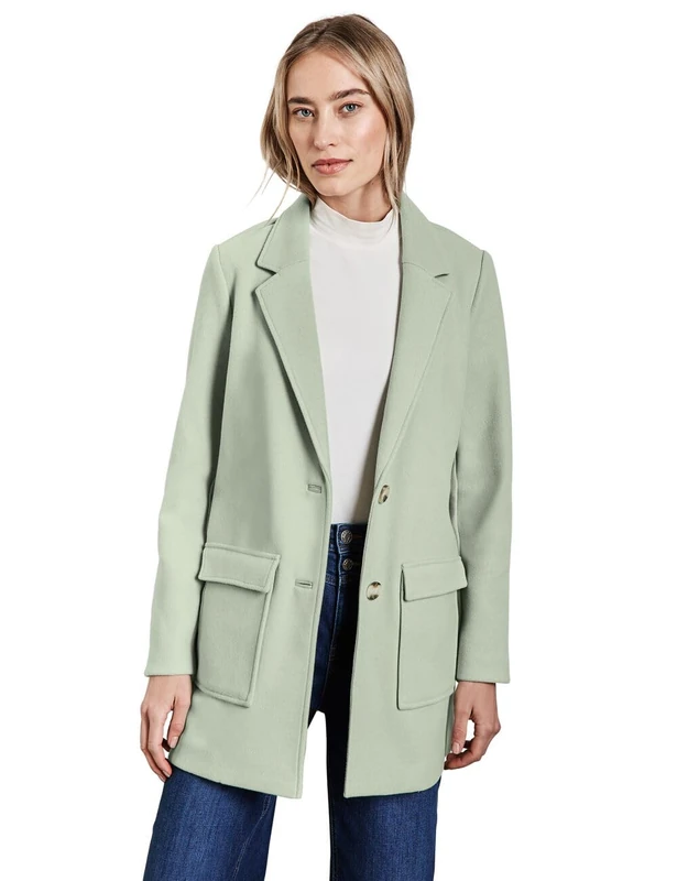 Street One Women's A202048 Jacket with Lapel Collar, Light Mint Green, 10