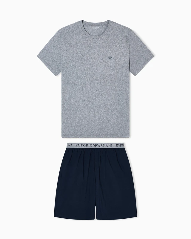 Emporio Armani MAN'S ENDURANCE SHORT PAJAMAS BLUE M