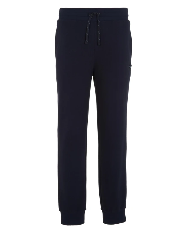 Emporio Armani Man's Iconic Piquet Pants with Cuffs Blue L