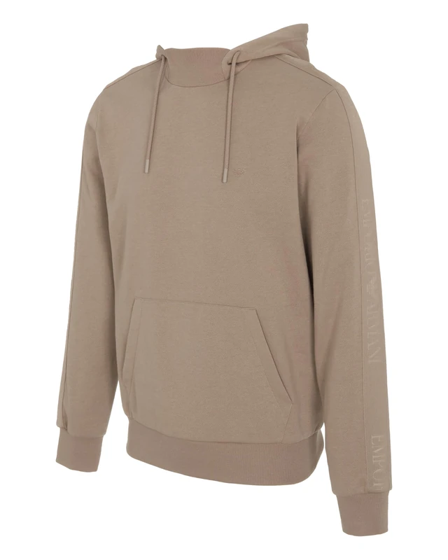 EMPORIO ARMANI MAN'S BASIC TERRY HOODIE SWEATSHIRT BROWN XXL