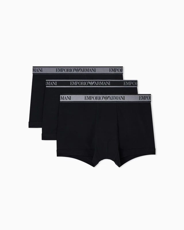 Emporio Armani Man's CORE Logoband 3-Pack Trunk Black L