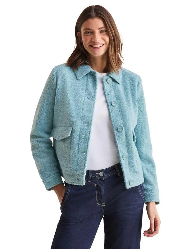 Cecil Women's B202028 Jacket in Wool Look, Strong Mint, M