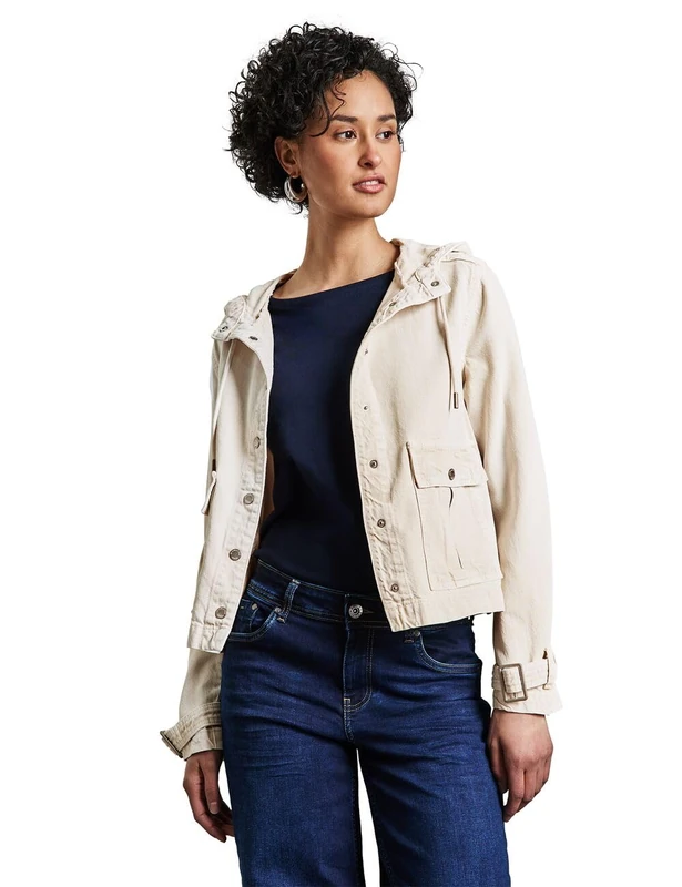 Street One Women's A212501 Lightweight Denim Jacket, Light Beige Washed, 10