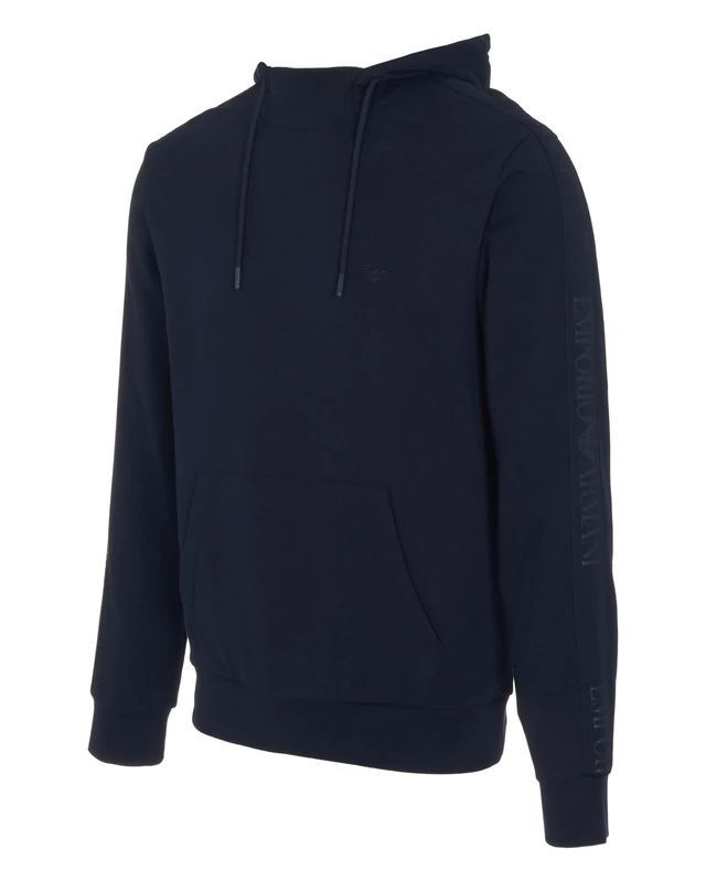 Emporio Armani MAN'S BASIC TERRY HOODIE SWEATSHIRT BLUE XL