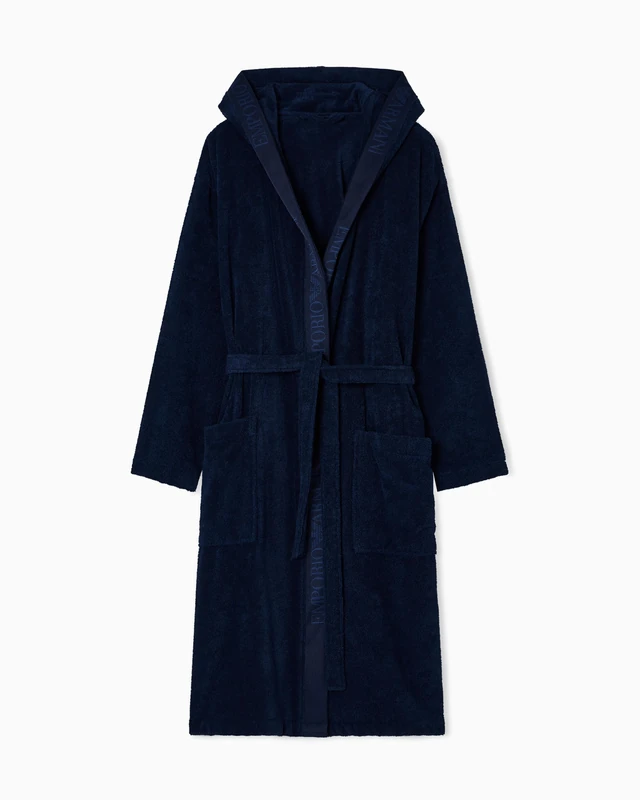 Emporio Armani Men's SPONGE BATHROBE Blue S