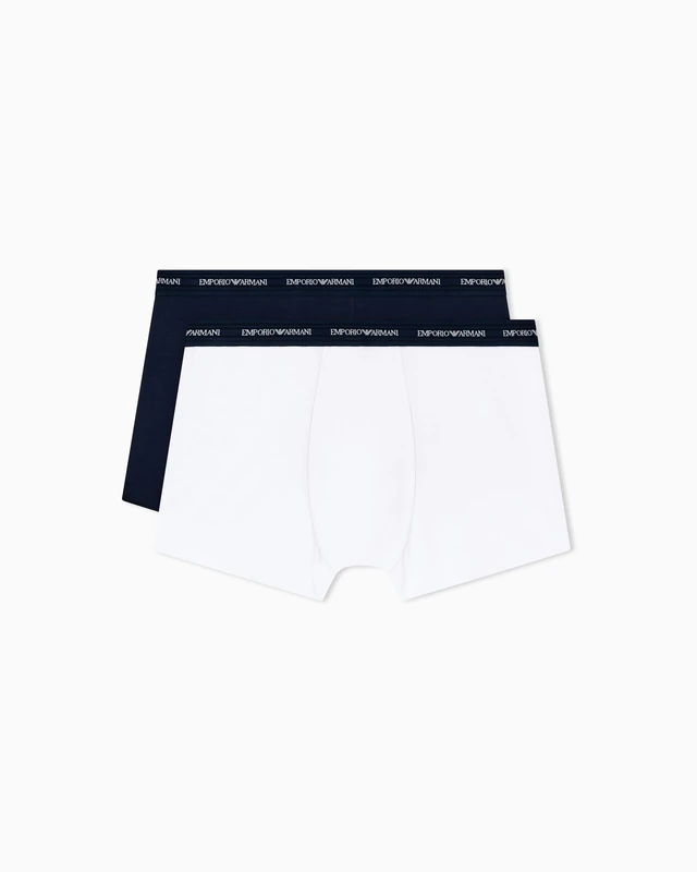 Emporio Armani Man's ECO Viscose 2-Pack Trunk Blue L