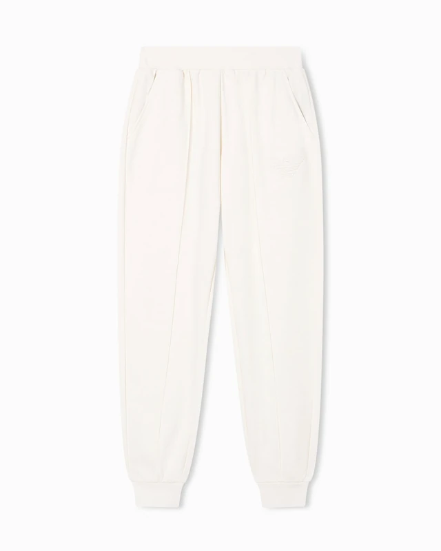 Emporio Armani Woman's Iconic Terry Pants with Cuffs White M