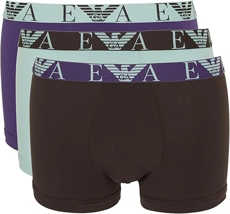 Emporio Armani Man's Bold Monogram 3-Pack Trunk Brown XXL