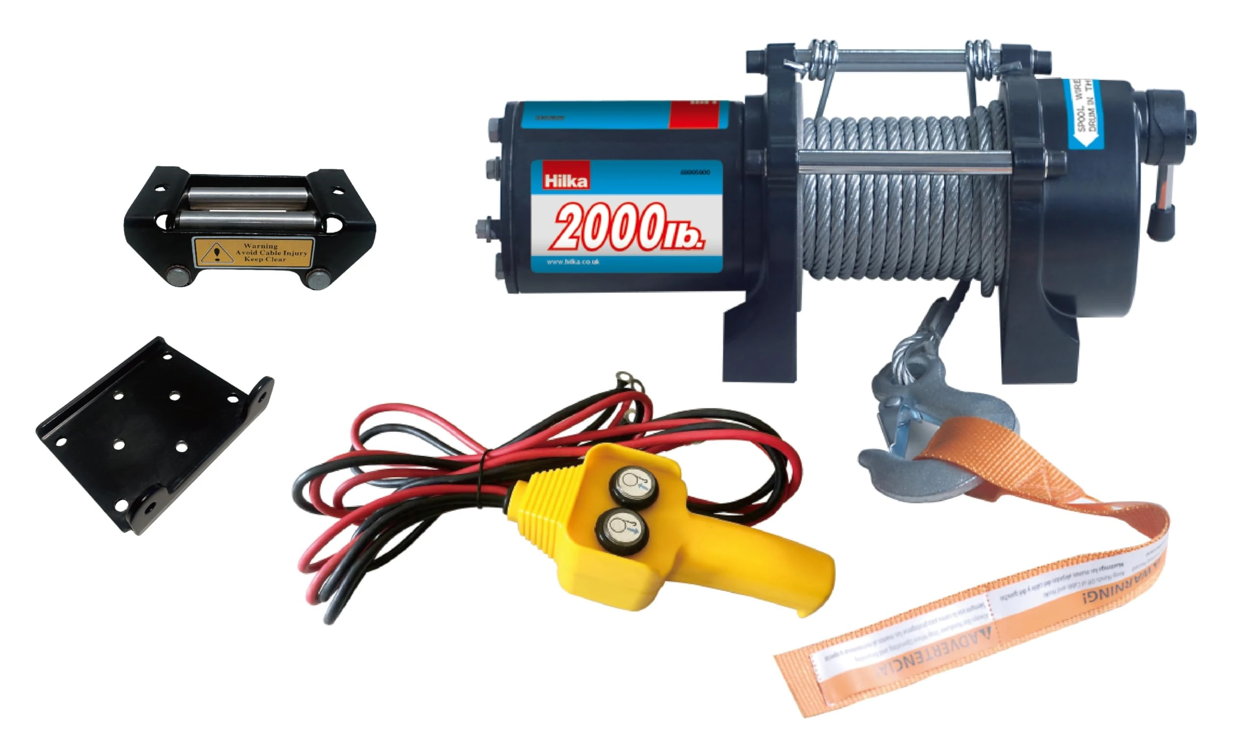 Hilka 88995900 900kg (2000lb) Electric Vehicle/Boat Winch