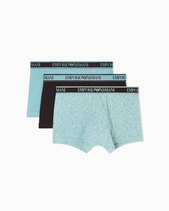 Emporio Armani Man's CORE Logoband 3-Pack Trunk Brown M