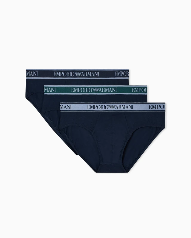 Emporio Armani Man's CORE Logoband 3-Pack Brief Blue XXL