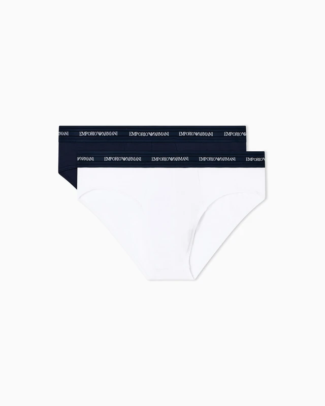 Emporio Armani Man's ECO Viscose 2-Pack Brief Blue M