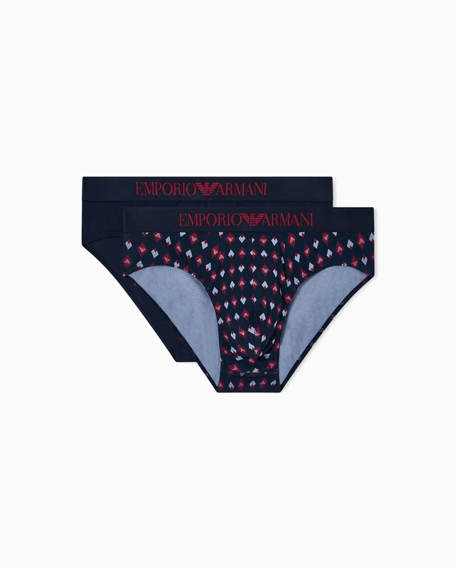 Emporio Armani Man's Classic Pattern Mix 2-Pack Brief Blue XL