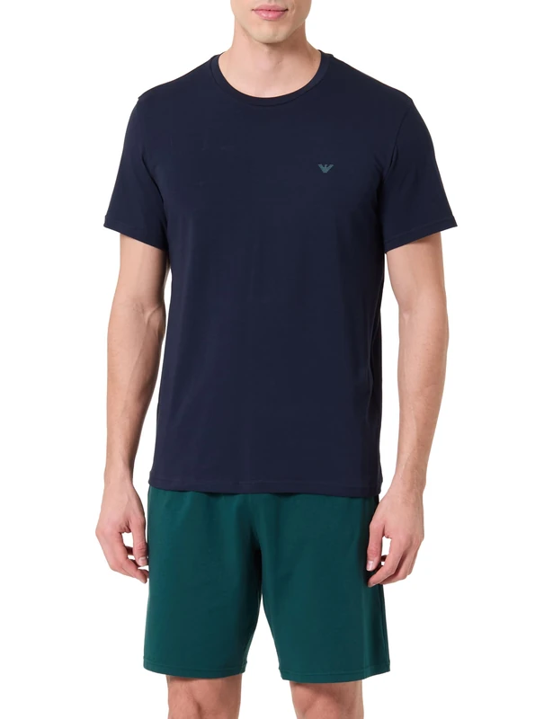 Emporio Armani MAN'S ENDURANCE SHORT PAJAMAS BLUE M