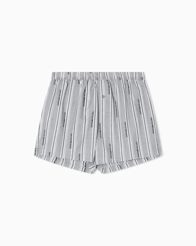 Emporio Armani Man's Logo Pattern Woven Boxer Grey S