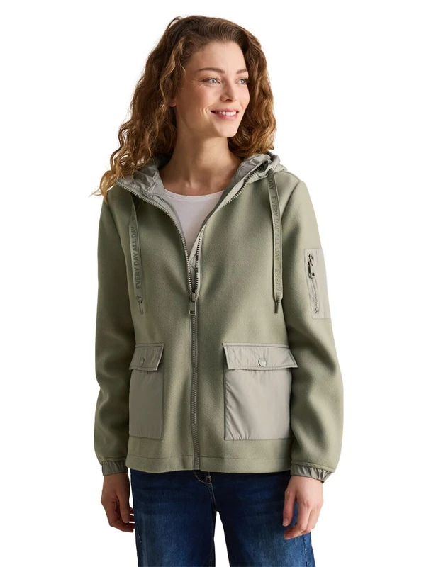 Cecil Women's B202027 Structural Mix Jacket, Smooth Khaki, XS