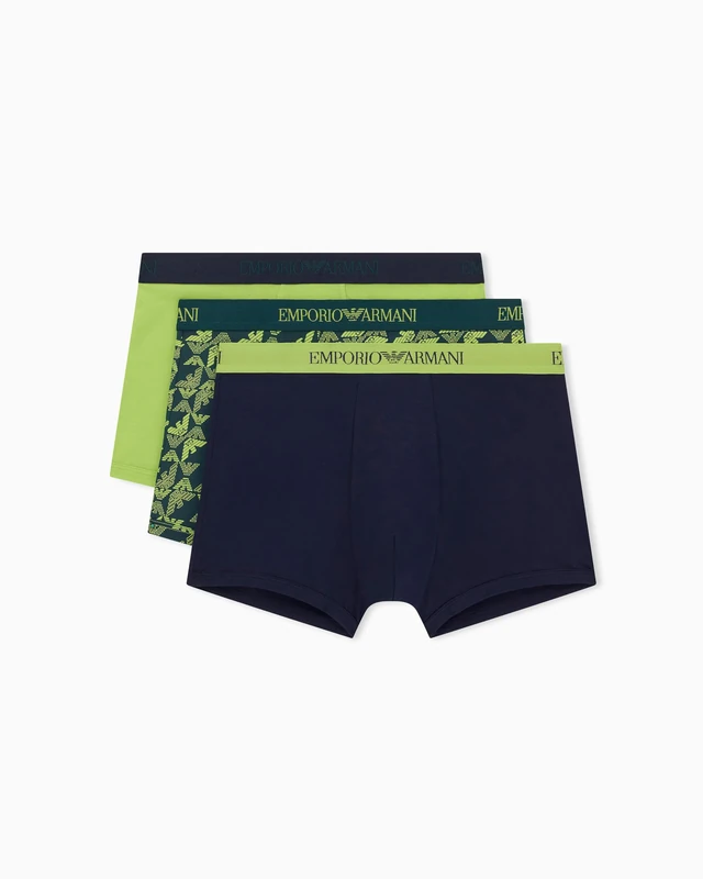 Man's Pure Cotton 3-Pack Trunk Green S